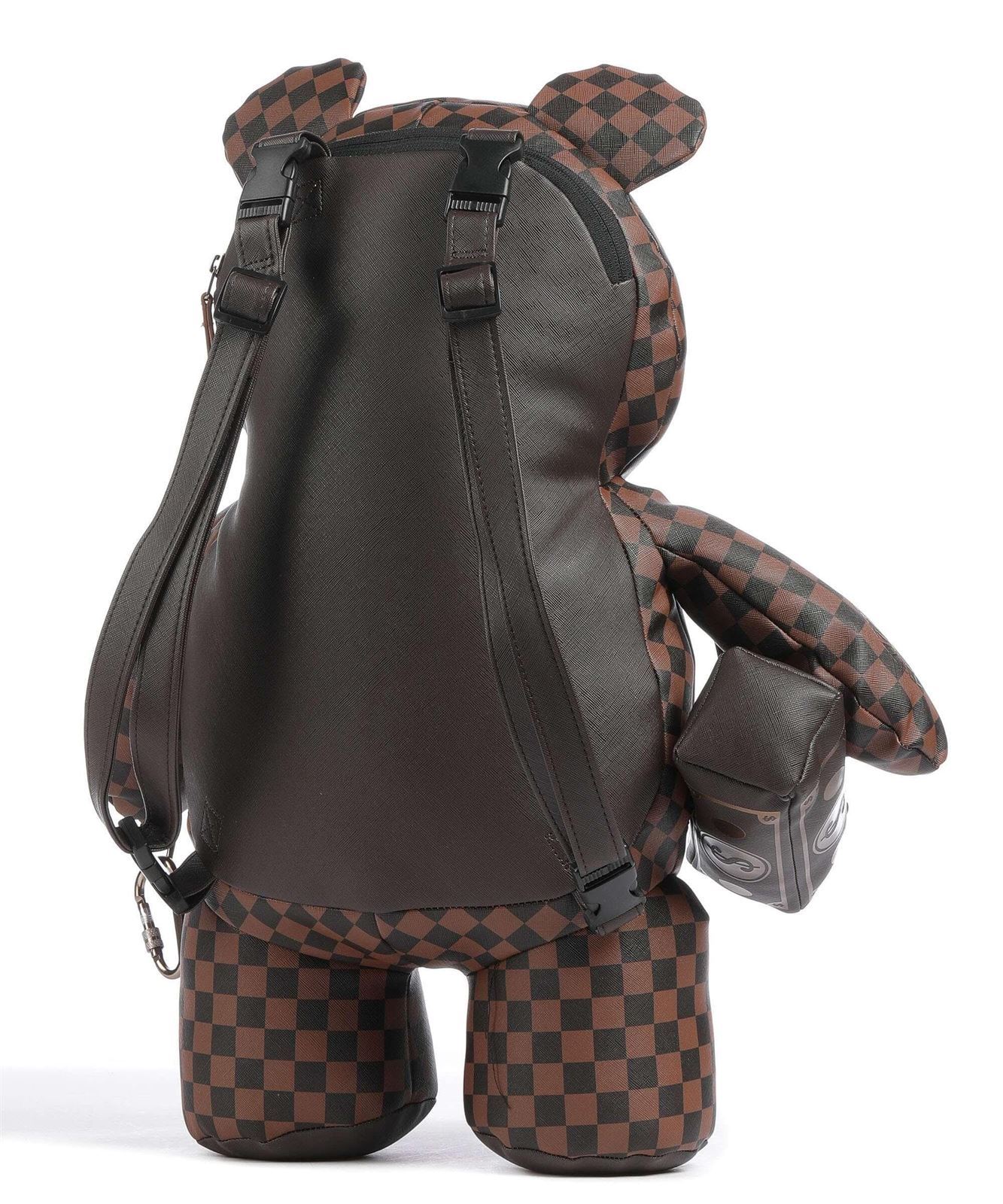 Mochila Sprayground Brown Checkered scepialops teddy bear - Imagen 2