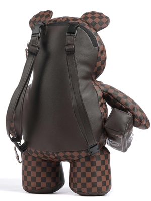 Mochila Sprayground Brown Checkered scepialops teddy bear - Imagen 2