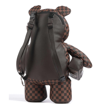 Mochila Sprayground Brown Checkered scepialops teddy bear - Imagen 2