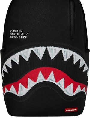 Mochila Sprayground Shark Central Black Embroidered 910B9629NSZ - Imagen 1