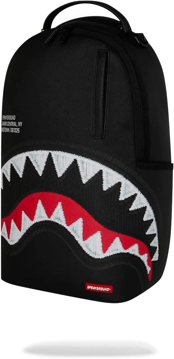 Mochila Sprayground Shark Central Black Embroidered 910B9629NSZ - Imagen 3