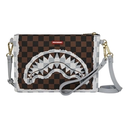 Neceser Sprayground Cream Brown Tear Check Crossover 910B8295NSZ - Imagen 1