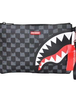 Neceser Sprayground Drip Check Shark Cross Clutch Strap - Imagen 1