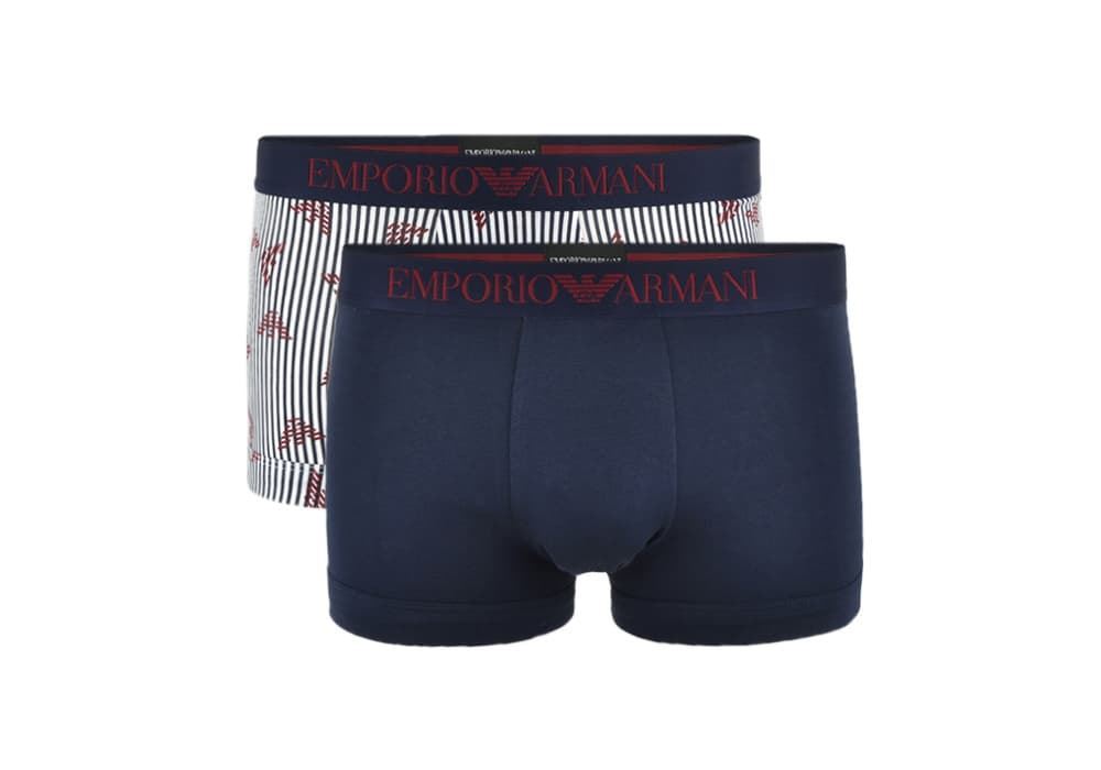 Pack 2 boxer Emporio Armani 111210 0A504 68210 marino blanco hombre - Imagen 1