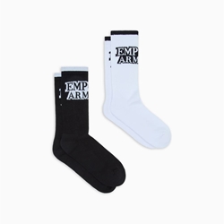 Pack 2 calcetines Emporio Armani EM000543 AF20084 MC033 black/white - Imagen 1
