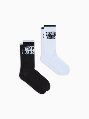 Pack 2 calcetines Emporio Armani EM000543 AF20084 MC033 black/white - Imagen 1
