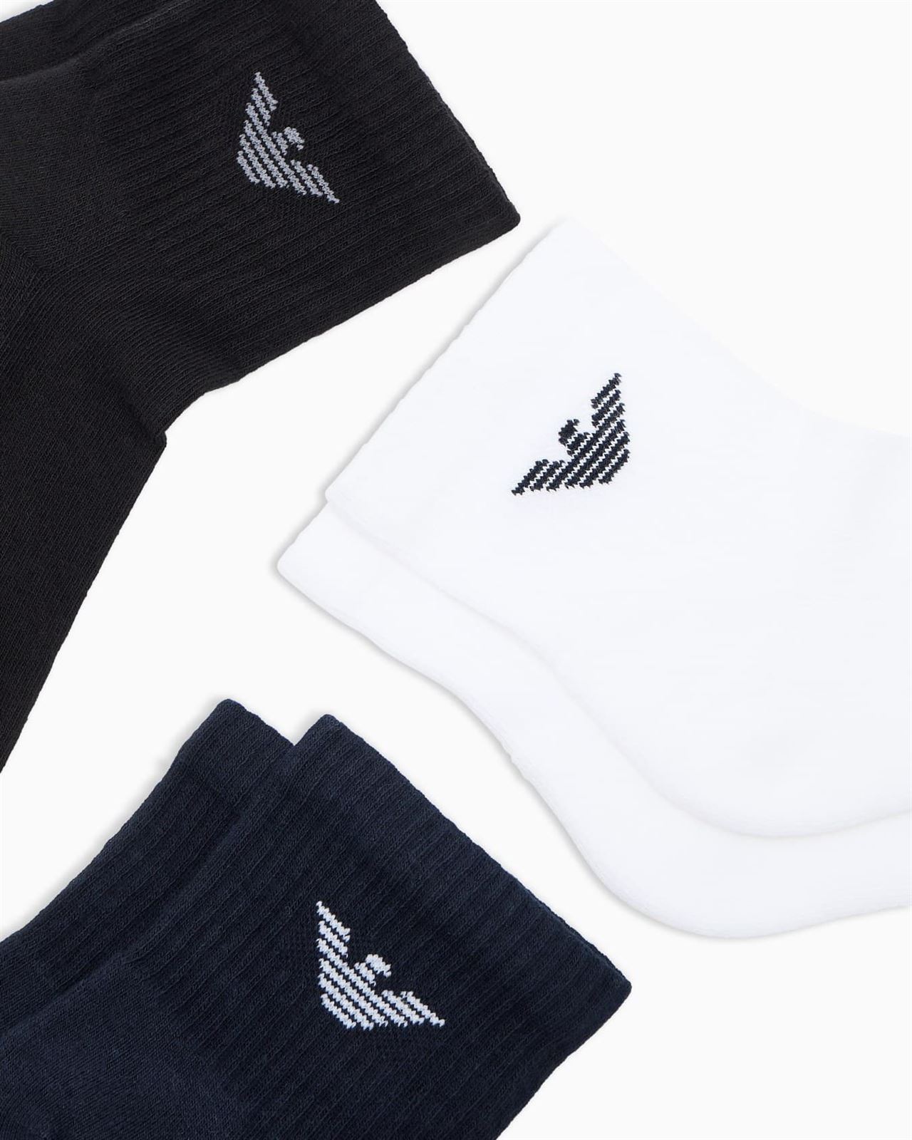 Pack 2 Calcetines Emporio Armani EM000551 AF14499 M0091 white/black/marine - Imagen 1
