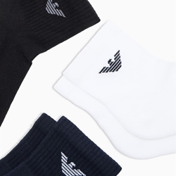 Pack 2 Calcetines Emporio Armani EM000551 AF14499 M0091 white/black/marine - Imagen 1