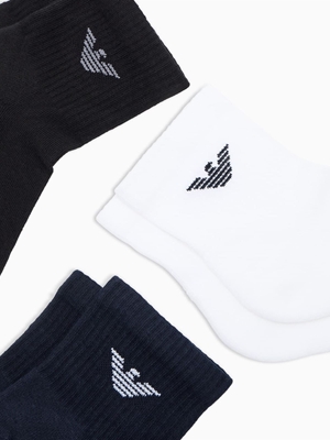 Pack 2 Calcetines Emporio Armani EM000551 AF14499 M0091 white/black/marine - Imagen 1