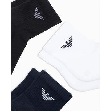 Pack 2 Calcetines Emporio Armani EM000551 AF14499 M0091 white/black/marine - Imagen 1