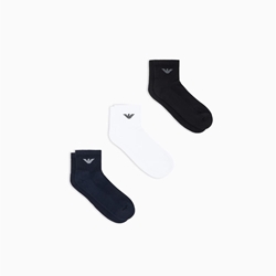 Pack 2 Calcetines Emporio Armani EM000551 AF14499 M0091 white/black/marine - Imagen 2