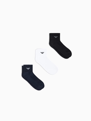 Pack 2 Calcetines Emporio Armani EM000551 AF14499 M0091 white/black/marine - Imagen 2