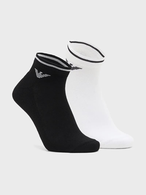 Pack 2 Calcetines Emporio Armani White/Black EM000538 AF18275 M0080 - Imagen 1