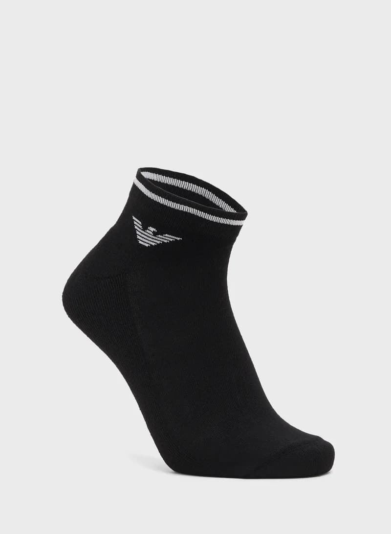Pack 2 Calcetines Emporio Armani White/Black EM000538 AF18275 M0080 - Imagen 2