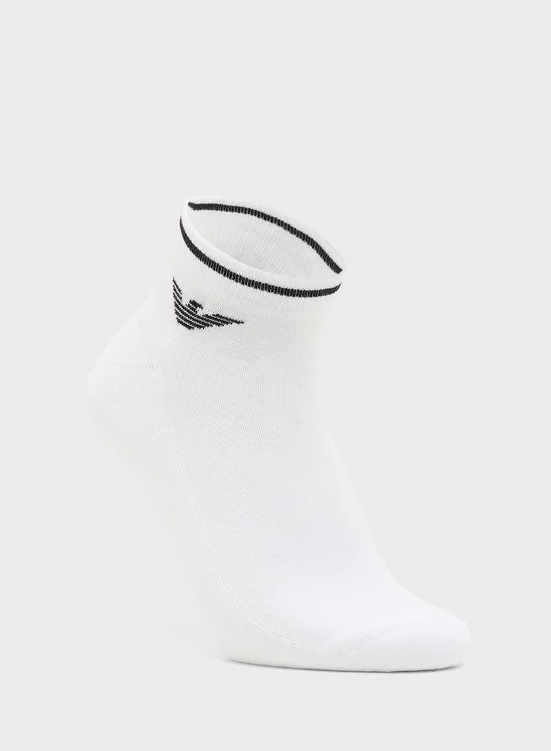 Pack 2 Calcetines Emporio Armani White/Black EM000538 AF18275 M0080 - Imagen 3