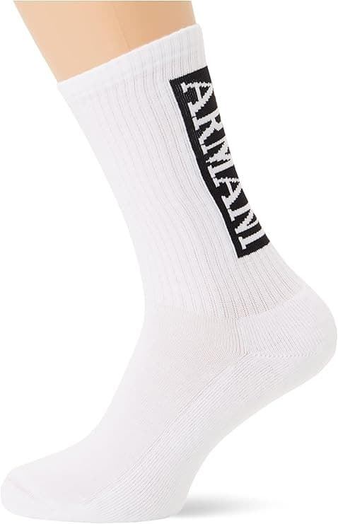 Pack 2 Calcetines Emporio Armani White/White/Written EM000543 AF18263 M0153 - Imagen 1
