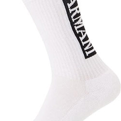 Pack 2 Calcetines Emporio Armani White/White/Written EM000543 AF18263 M0153 - Imagen 1