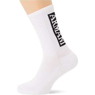 Pack 2 Calcetines Emporio Armani White/White/Written EM000543 AF18263 M0153 - Imagen 1