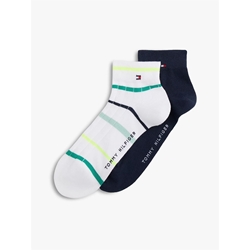 Pack 2 calcetines TOMMY HILFIGER 70123801 003 white/ fresh green - Imagen 1
