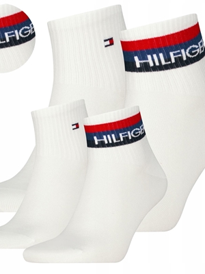 Pack 2 calcetines TOMMY HILFIGER 701238497 002 quarter sport white - Imagen 1