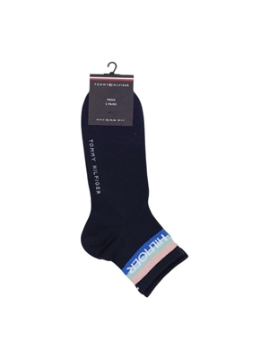 Pack 2 calcetines TOMMY HILFIGER 701238497 005 quarter sport navy - Imagen 1