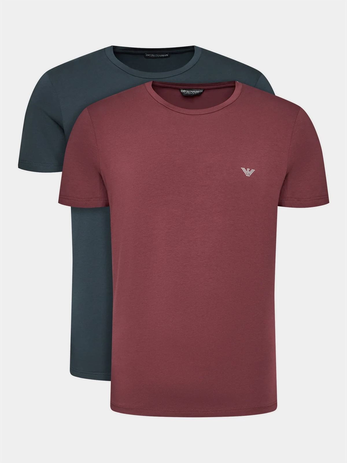 Pack 2 camiseta Emporio Armani 111267 3F720 15876 borgogna/marine - Imagen 1