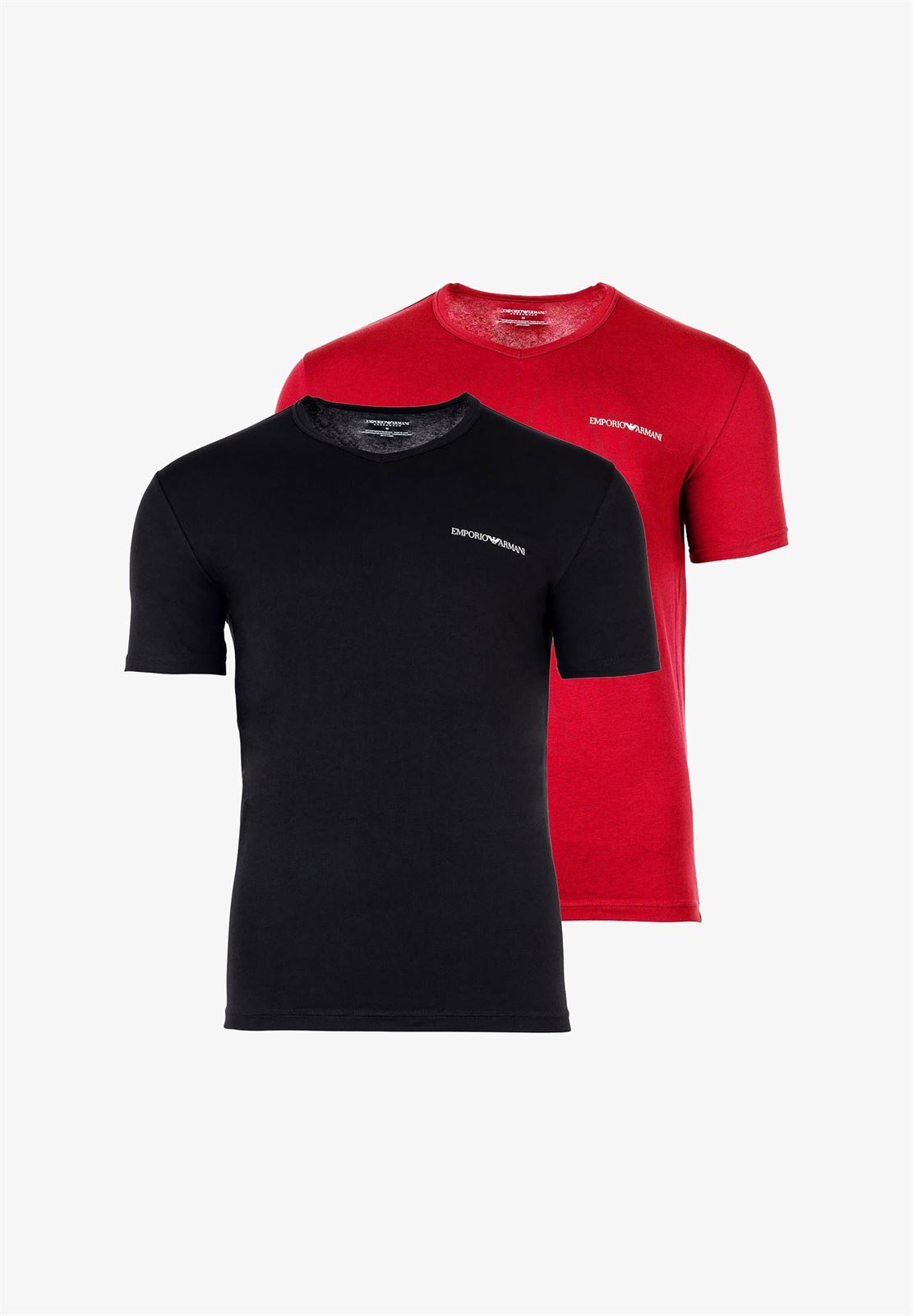 Pack 2 camisetas Emporio Armani 111267 3F717 05720 negro/rojo - Imagen 1