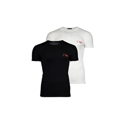 Pack 2 camisetas Emporio Armani EM001849 AF10778 M0080 white/black - Imagen 1