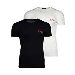 Pack 2 camisetas Emporio Armani EM001849 AF10778 M0080 white/black - Imagen 1