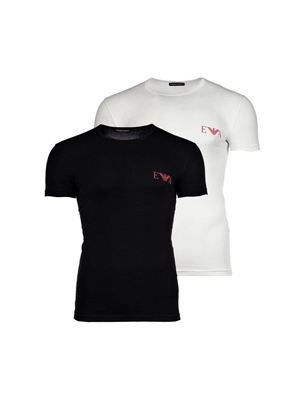 Pack 2 camisetas Emporio Armani EM001849 AF10778 M0080 white/black - Imagen 1
