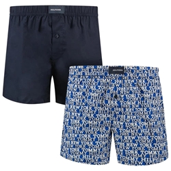 Pack 2 Cotton Woven Boxer Tommy Hilfiger UM0UM03397 0XS mono logo/des sky - Imagen 1