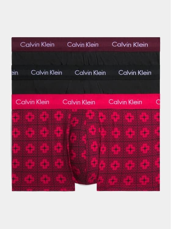 Pack 3 boxer Calvin Klein 000NB3055A I1Z negro/rojo/granate - Imagen 1