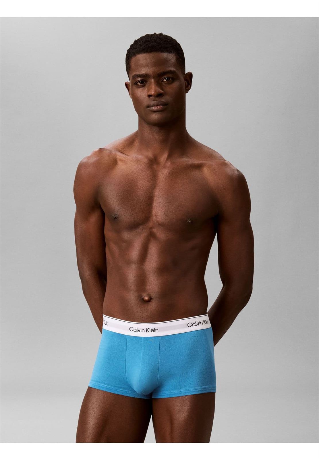 Pack 3 boxer Calvin Klein LV00NB4389 40N Misty grey /Icon cotton emblem - Imagen 3
