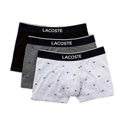 Pack 3 boxer LACOSTE 5H3411 00 VDP noir/bitume chine-argent - Imagen 1