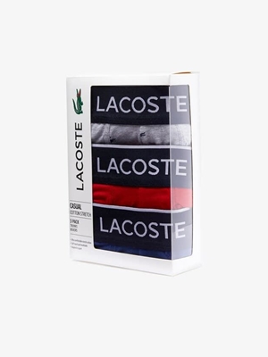 Pack 3 boxer LACOSTE 5H3411-00 W3T gris/rojo/azul - Imagen 2