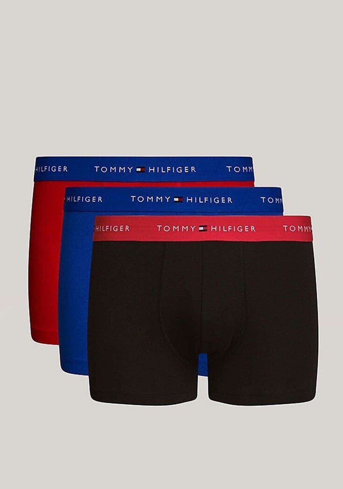 Pack 3 boxer Tommy Hilfiger UM0UM03438 0WH bright blue/black/deep crimson - Imagen 1