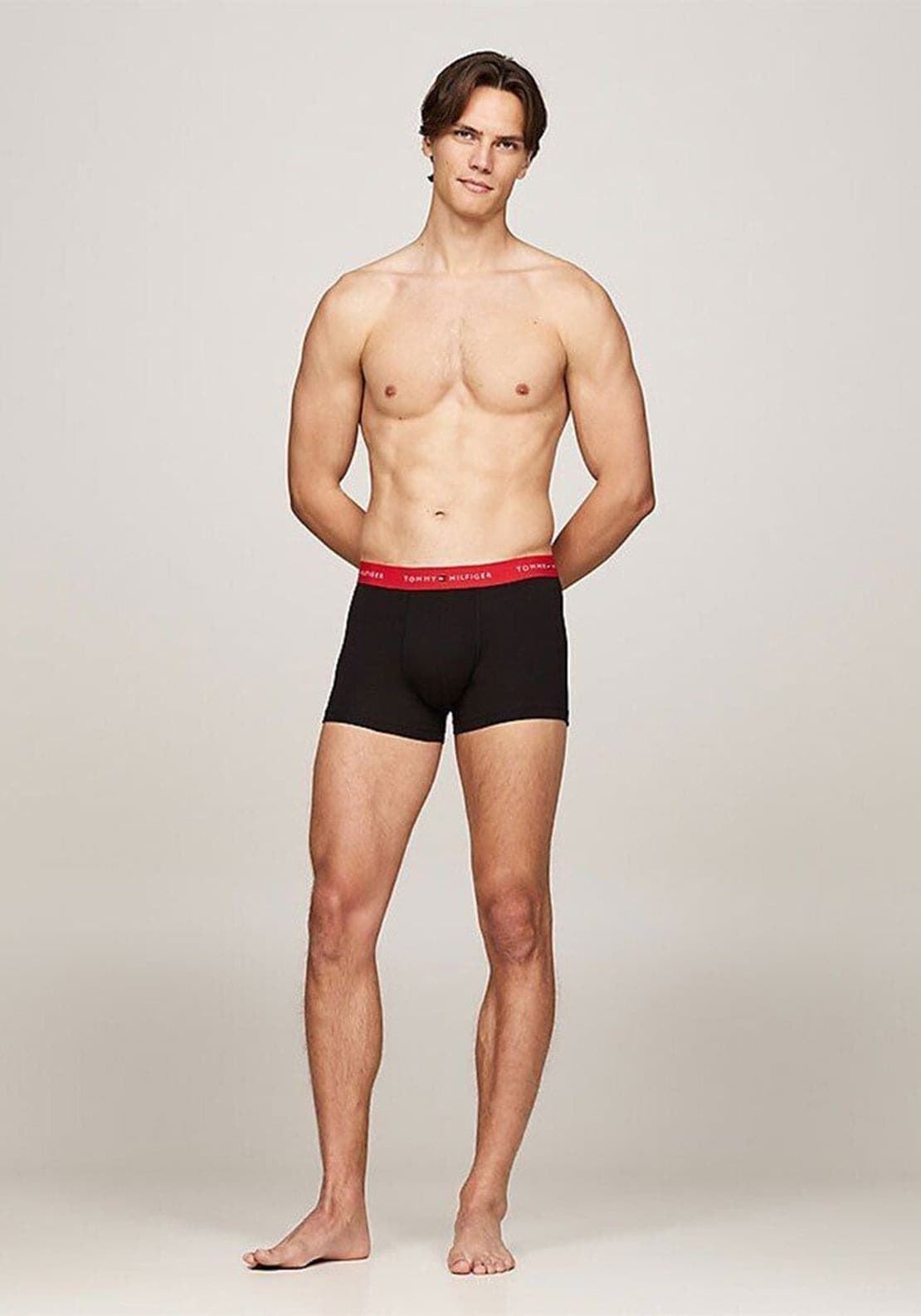 Pack 3 boxer Tommy Hilfiger UM0UM03438 0WH bright blue/black/deep crimson - Imagen 2