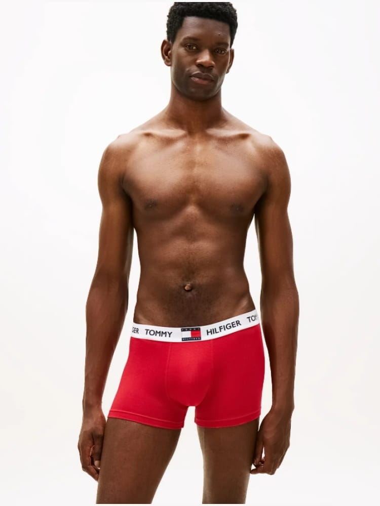 Pack 3 boxer TOMMY JEANS UM0UM03835 0WH medium red/white/navy blue - Imagen 2