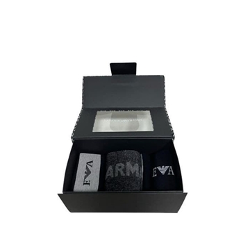 Pack 3 Calcentines Emporio Armani 302402 3F283 31121 nero righe/nero/nero - Imagen 1