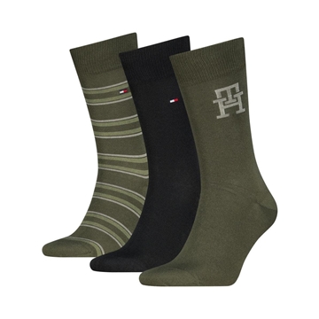 Pack 3 Calcetines Caja Regalo Tommy Hilfiger Olive 701241159 004 - Imagen 1
