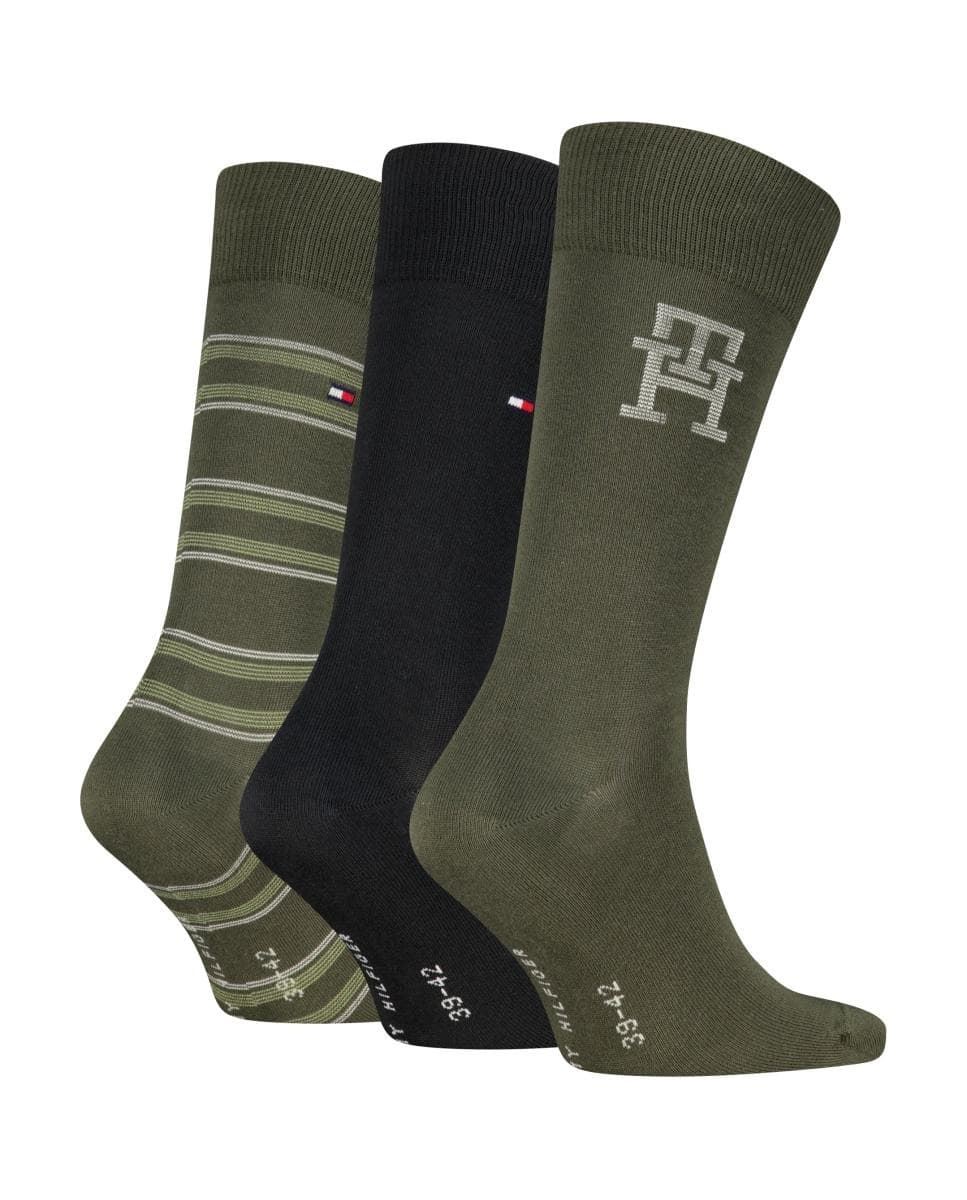 Pack 3 Calcetines Caja Regalo Tommy Hilfiger Olive 701241159 004 - Imagen 2