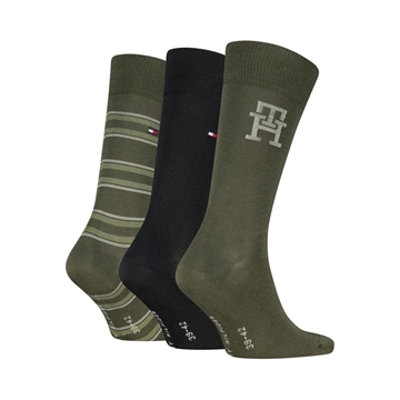 Pack 3 Calcetines Caja Regalo Tommy Hilfiger Olive 701241159 004 - Imagen 2