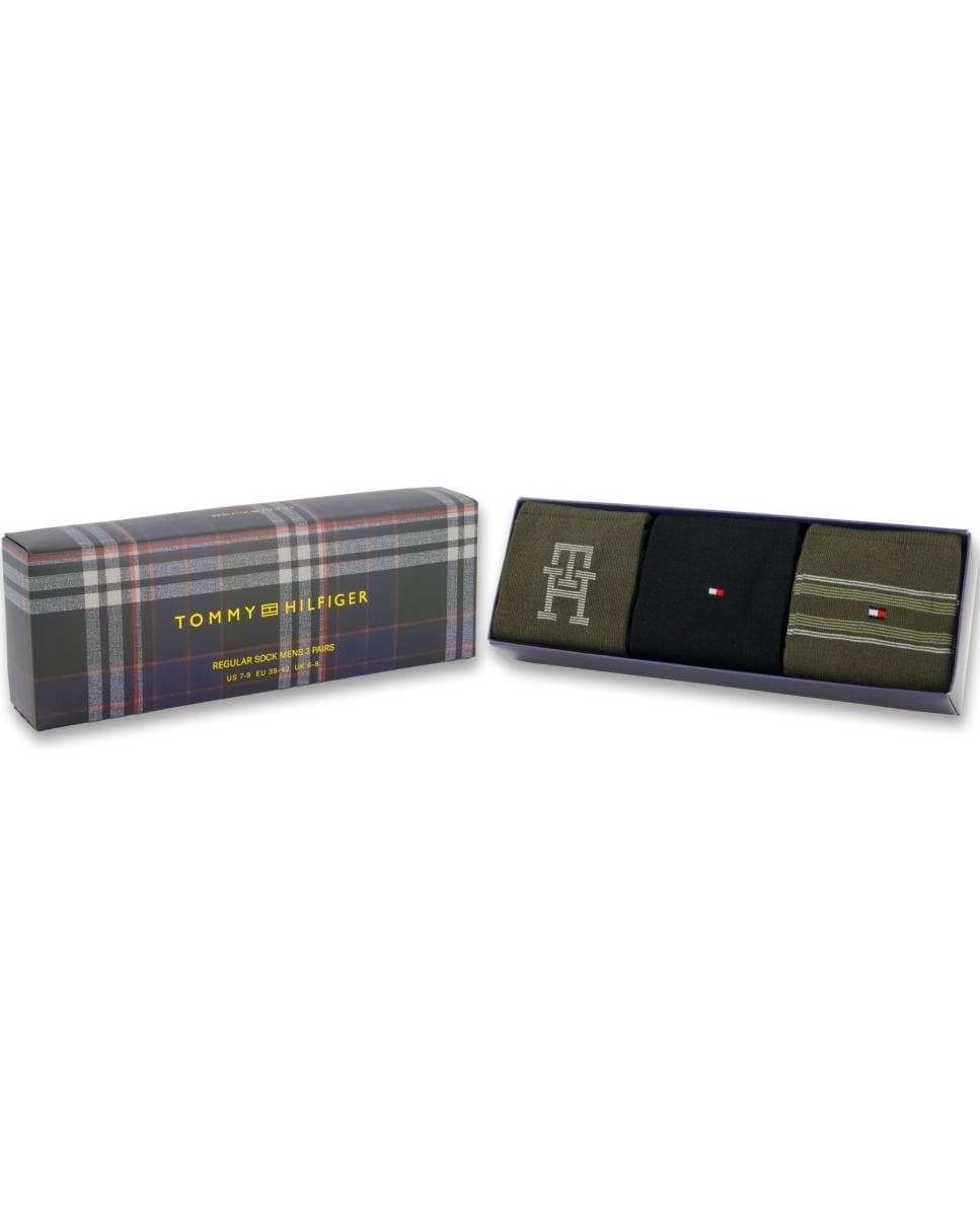 Pack 3 Calcetines Caja Regalo Tommy Hilfiger Olive 701241159 004 - Imagen 3