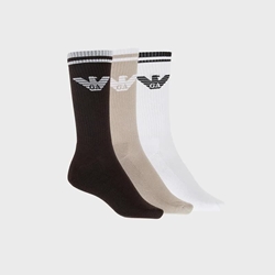 Pack 3 Calcetines Chocolate/Fungi/White Emporio Armani EM000554 AF18261 M6140 - Imagen 1