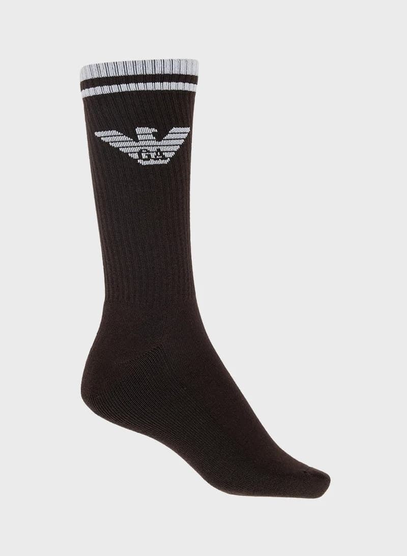 Pack 3 Calcetines Chocolate/Fungi/White Emporio Armani EM000554 AF18261 M6140 - Imagen 2