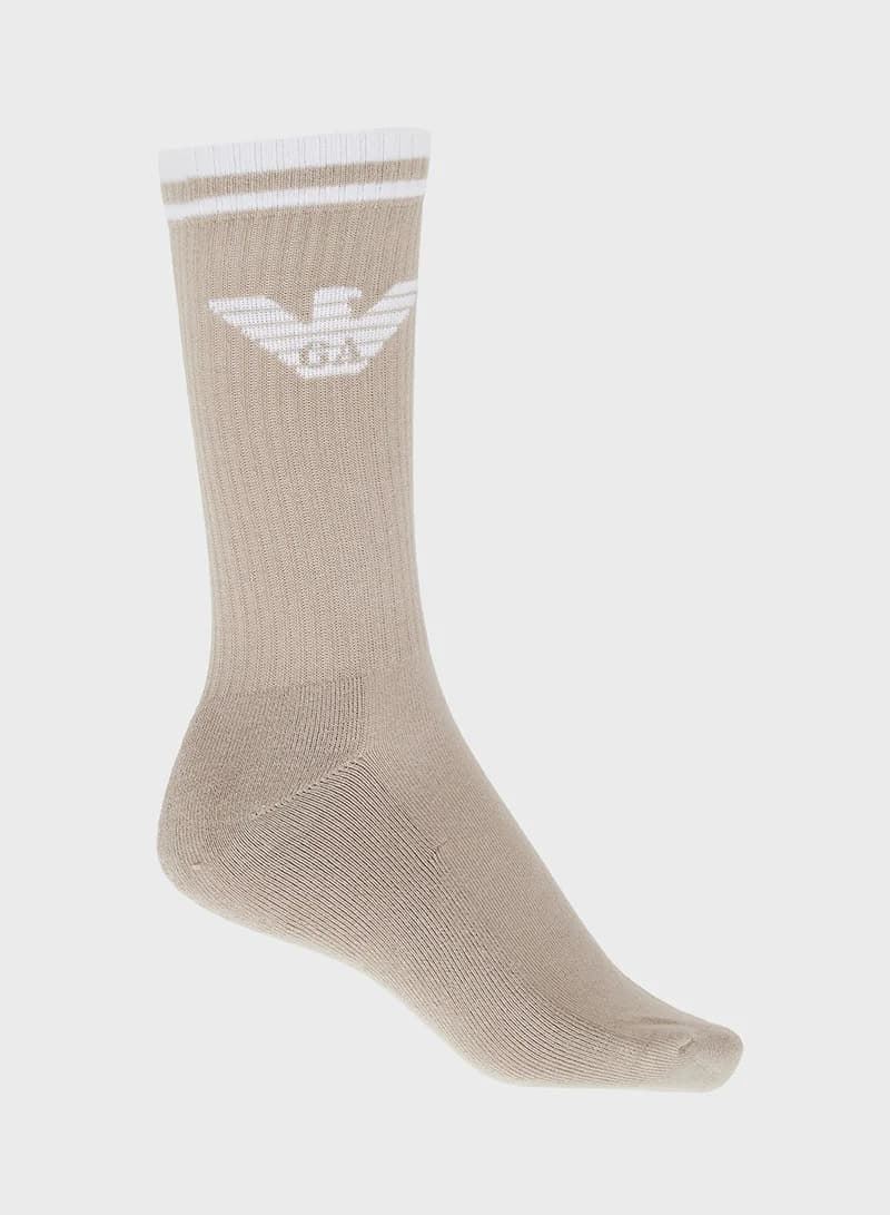Pack 3 Calcetines Chocolate/Fungi/White Emporio Armani EM000554 AF18261 M6140 - Imagen 3