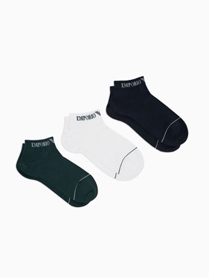 Pack 3 Calcetines Cortos Emporio Armani EM000550 AF12276 MB323 - Imagen 1
