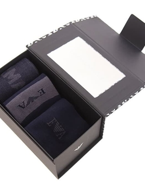 Pack 3 calcetines Emporio Armani 302402 3F283 13949  antra rgh/mari/mari - Imagen 2