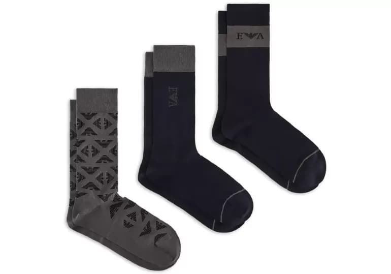 Pack 3 Calcetines Emporio Armani 302402 3F283 14139 antra aqui/mari/mari - Imagen 1