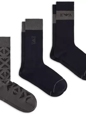 Pack 3 Calcetines Emporio Armani 302402 3F283 14139 antra aqui/mari/mari - Imagen 1